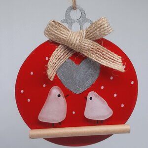 Sea Glass Christmas Ornament - Love Birds